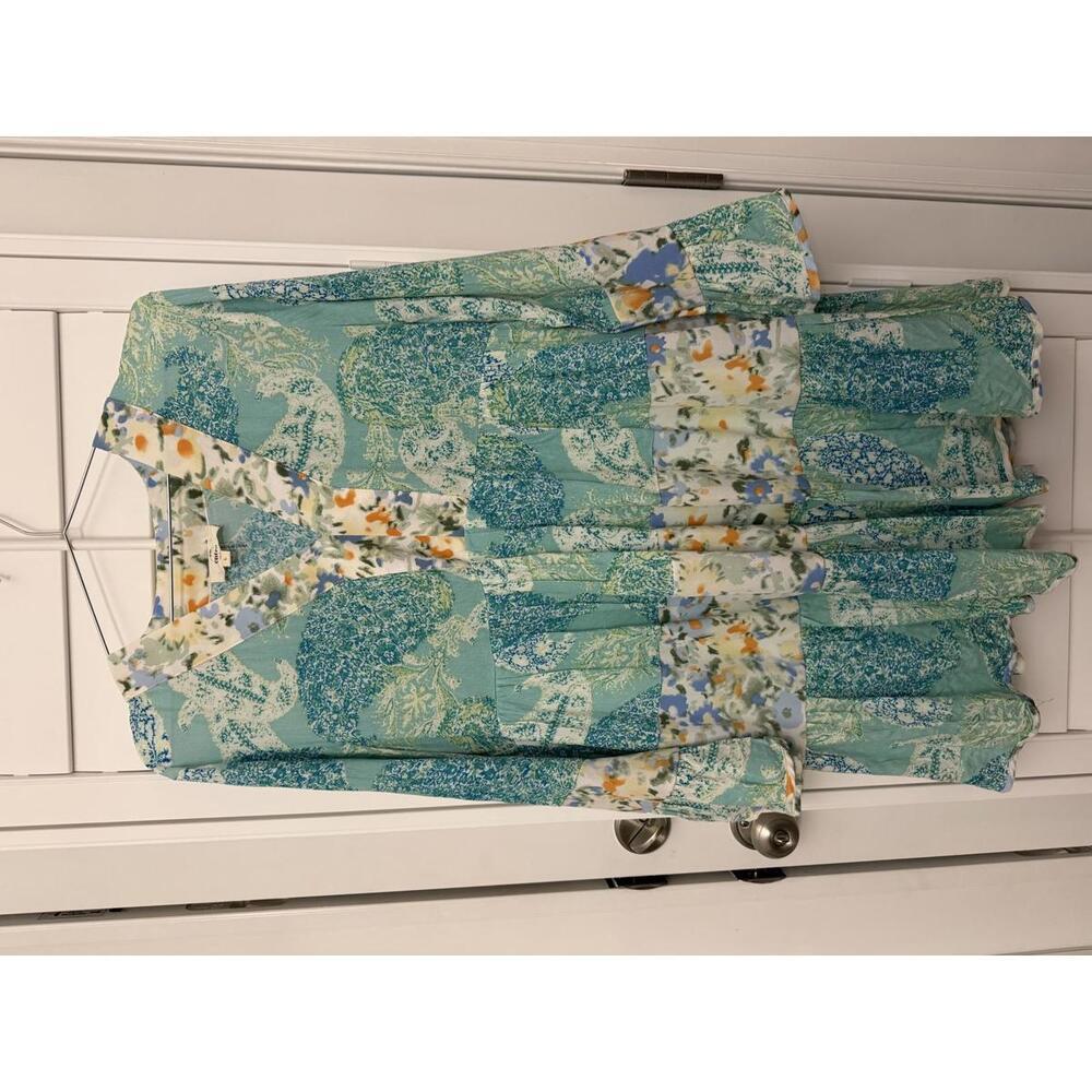 Entro Anthropologie Guest Brand babydoll patchwork dress size Large